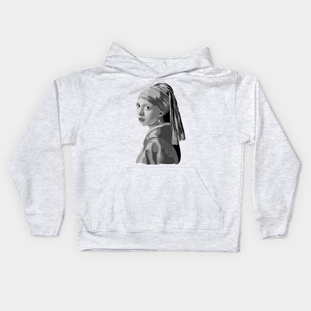 Copy of Girl With A Pearl Earring Kids Hoodie by Slightly Unhinged